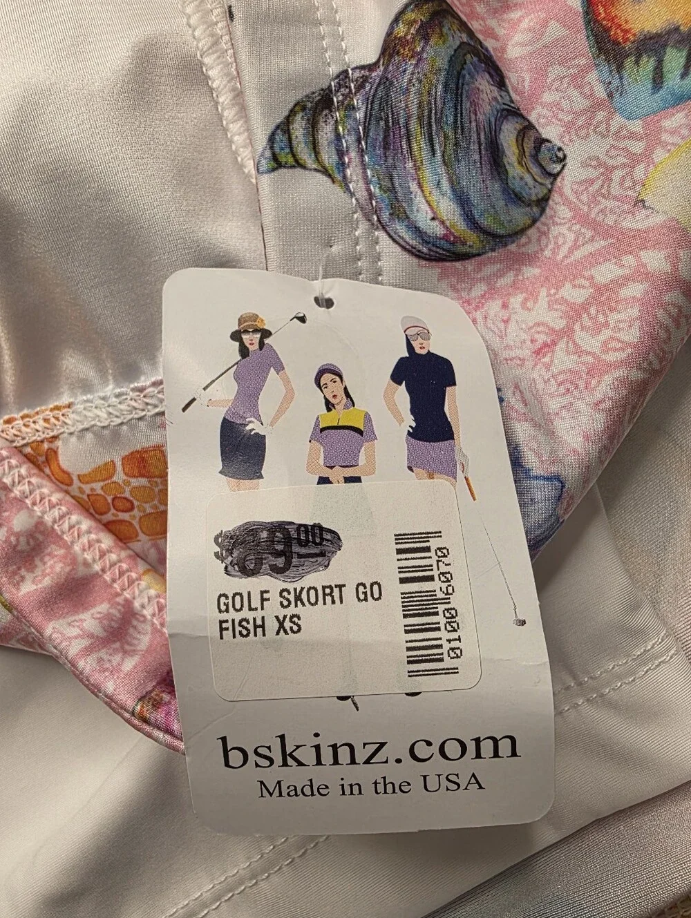 NWT B-Skinz Golf Skort Go Fish Coral Reef Tropical XS Shorts Pockets